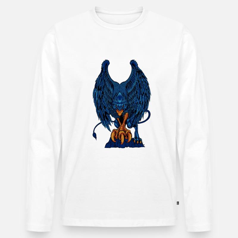 Greif - Männer Premium Bio Langarmshirt - Weiß