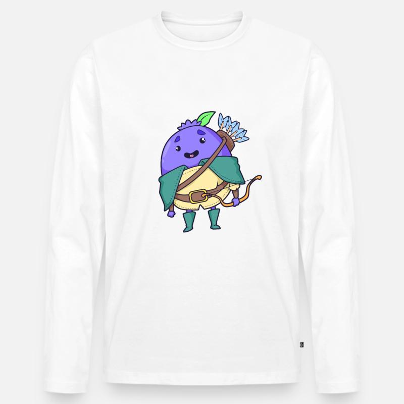 Rollenspiel-Charakter - Waldläufer - Blaubeere - Männer Premium Bio Langarmshirt - Weiß