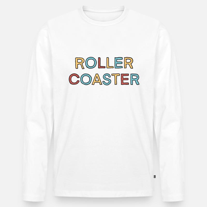 Achterbahn - Männer Premium Bio Langarmshirt - Weiß