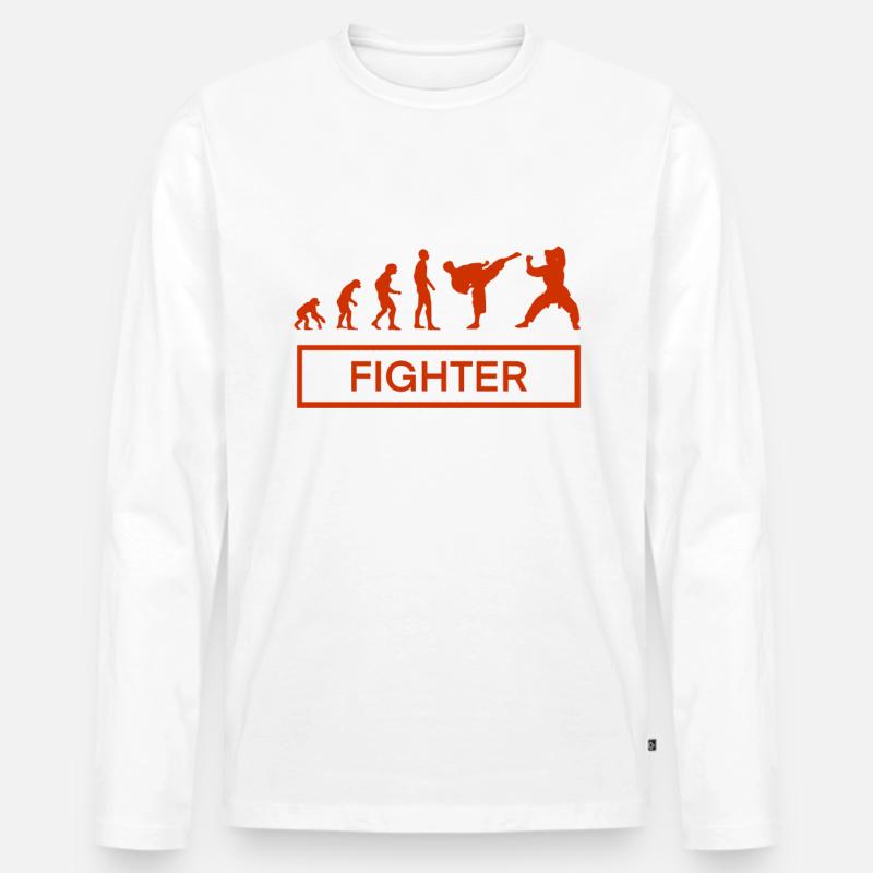 Kampfsport Evolution - Männer Premium Bio Langarmshirt - Weiß