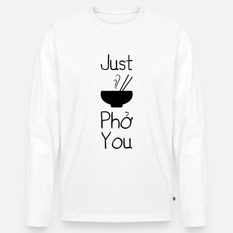 Just Pho You - Männer Premium Bio Langarmshirt - Weiß