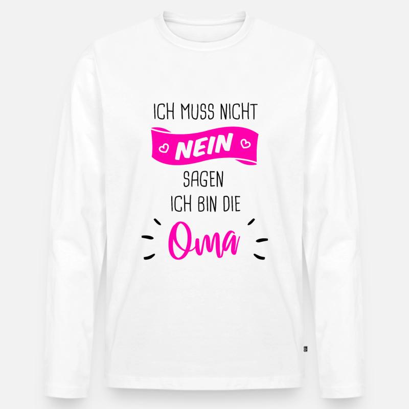 Oma Geschenk - Männer Premium Bio Langarmshirt - Weiß