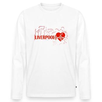 Liverpool Sport Fan Motiv - Männer Premium Bio Langarmshirt - Weiß - Vorne - Nico (187cm)