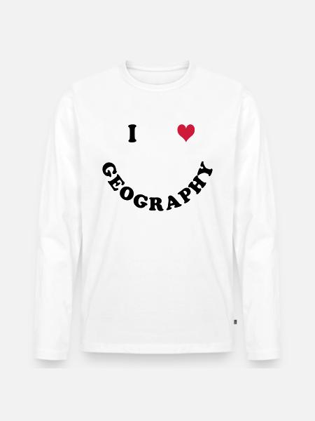 geography - Men's Premium Organic Long Sleeve Shirt - white