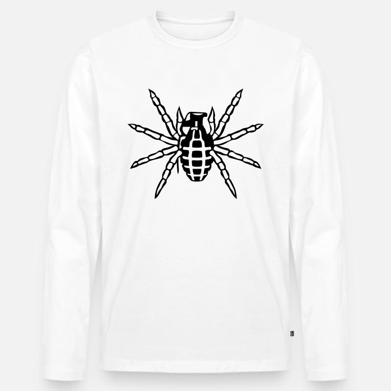 Spinnengranatenwaffe - Männer Premium Bio Langarmshirt - Weiß