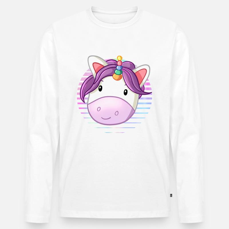Süßes Einhorn-Bild - Männer Premium Bio Langarmshirt - undefined