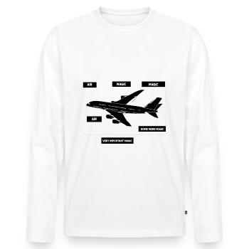 How Planes Fly Design für Flugschüler und - Männer Premium Bio Langarmshirt - Weiß - Vorne - Nico (187cm)