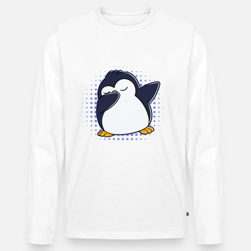 Dabbing Pinguin - Männer Premium Bio Langarmshirt - undefined