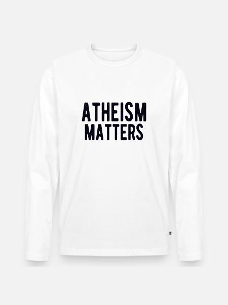 ATEISMO IDEA REGALO : L'ATEISMO CONTA - Maglia a manica lunga ecologica premium da uomo - bianco