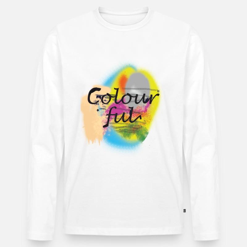 bunte Farben - Männer Premium Bio Langarmshirt - Weiß