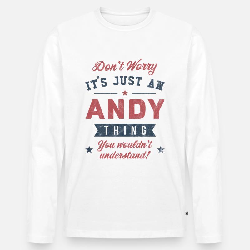 Es ist eine Andy-Sache - Männer Premium Bio Langarmshirt - Weiß