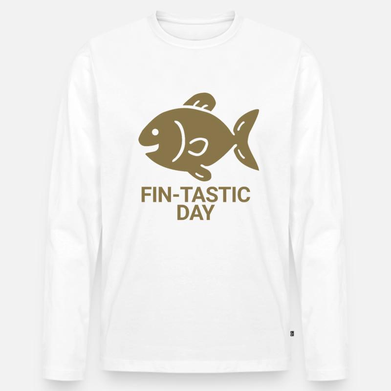 Fin-tastic day - Männer Premium Bio Langarmshirt - Weiß