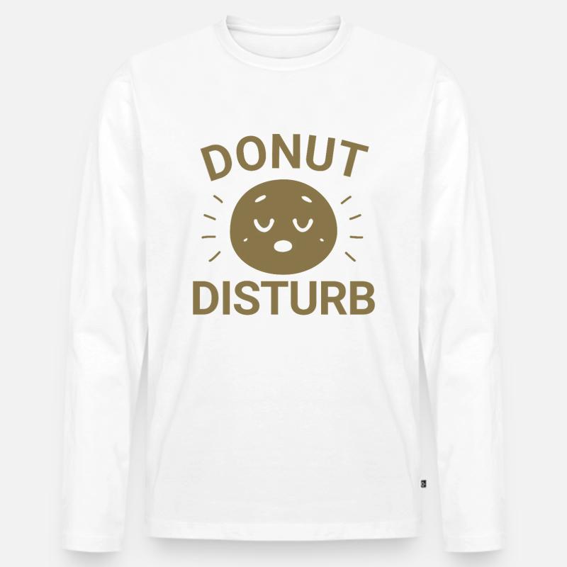 Donut Disturb - Männer Premium Bio Langarmshirt - Weiß