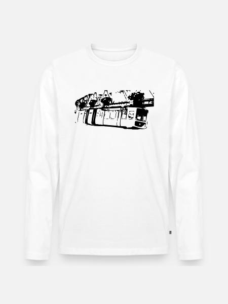 Monorail - Men's Premium Organic Long Sleeve Shirt - white