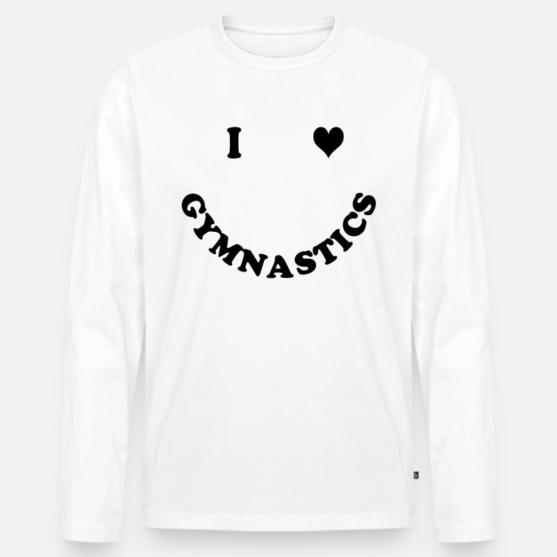 Gymnastik - Männer Premium Bio Langarmshirt - Weiß