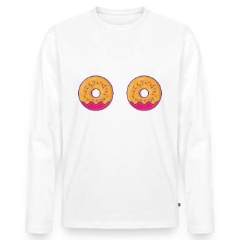 Bikini Donuts Mermaid Comic Style - T-shirt manches longues Premium bio Homme - blanc - Devant - Nico (187cm)