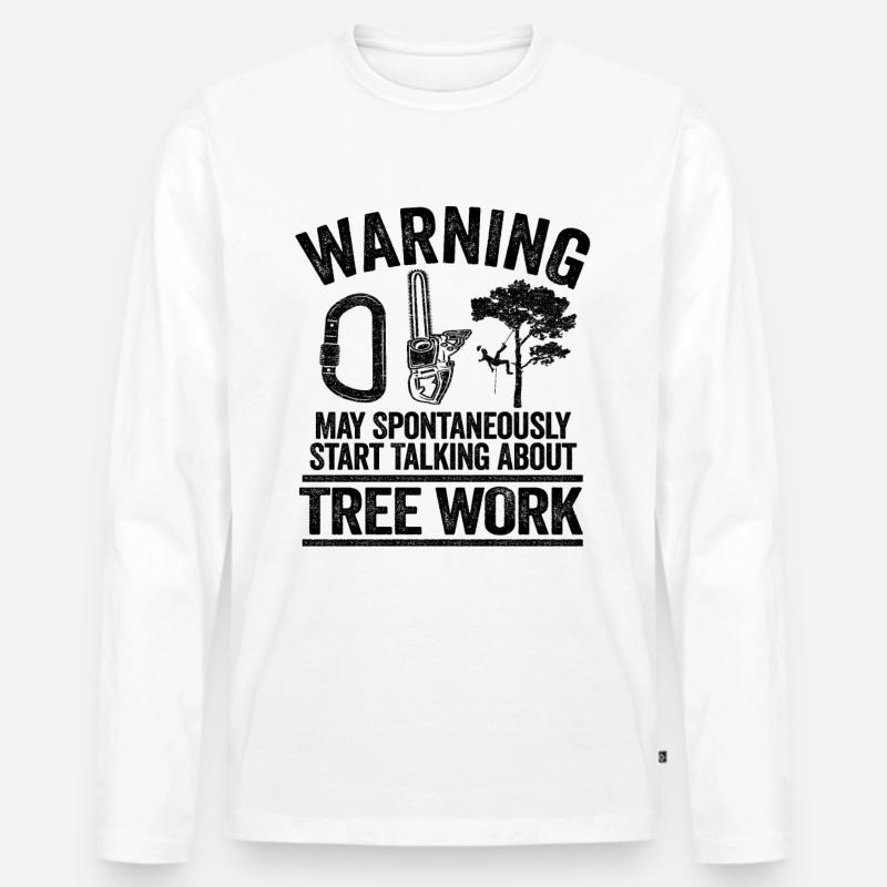 Baumpfleger Geschenk Baumkletterer Forstwirt - Männer Premium Bio Langarmshirt - Weiß
