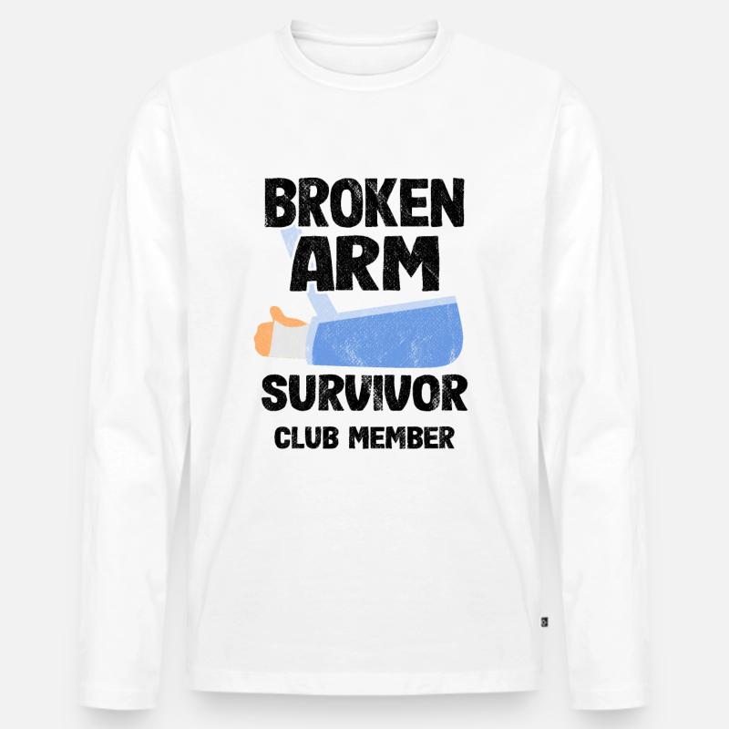 Gebrochener Arm Überlebender Geschenk Genesung - Männer Premium Bio Langarmshirt - Weiß