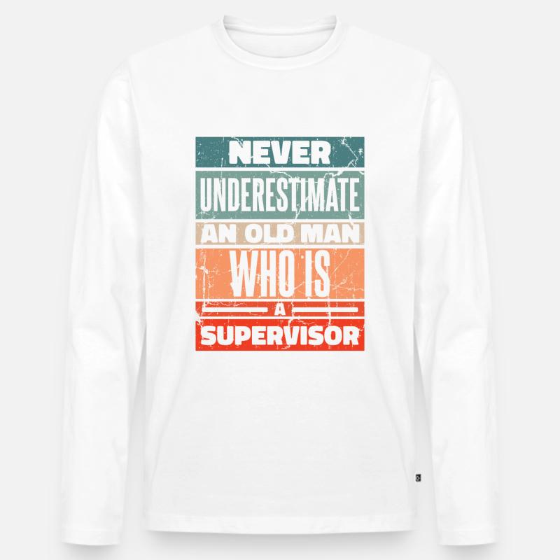Supervisor Beruf - Männer Premium Bio Langarmshirt - Weiß