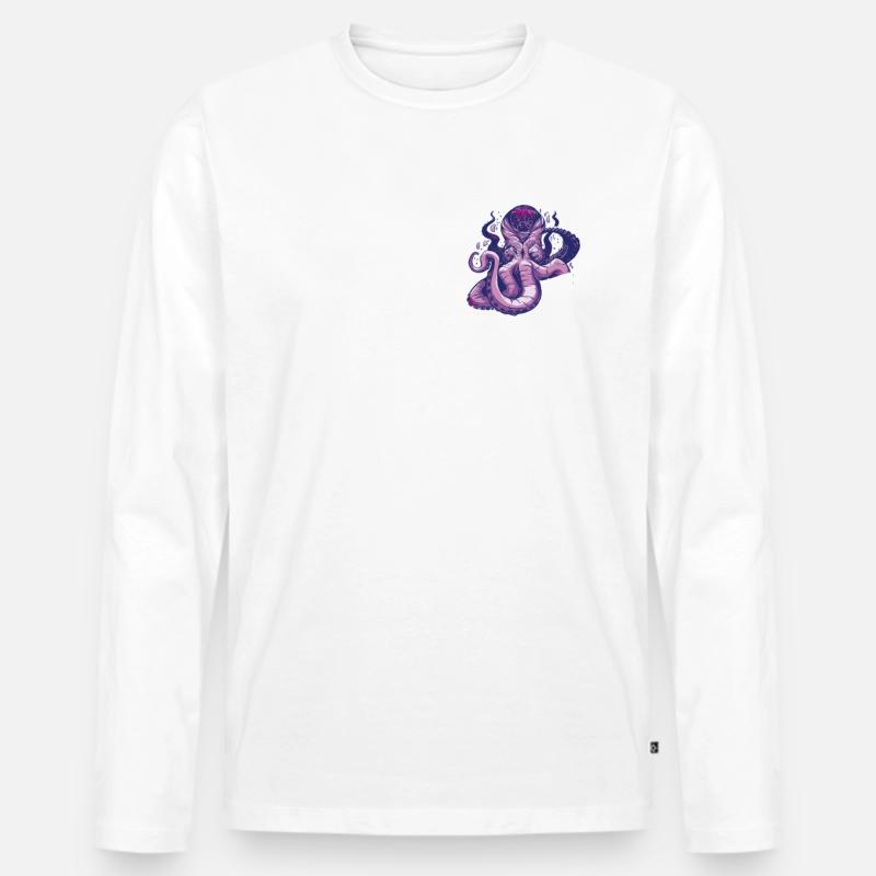 Octopus Kraken Cuttlefish Tier - Männer Premium Bio Langarmshirt - Weiß