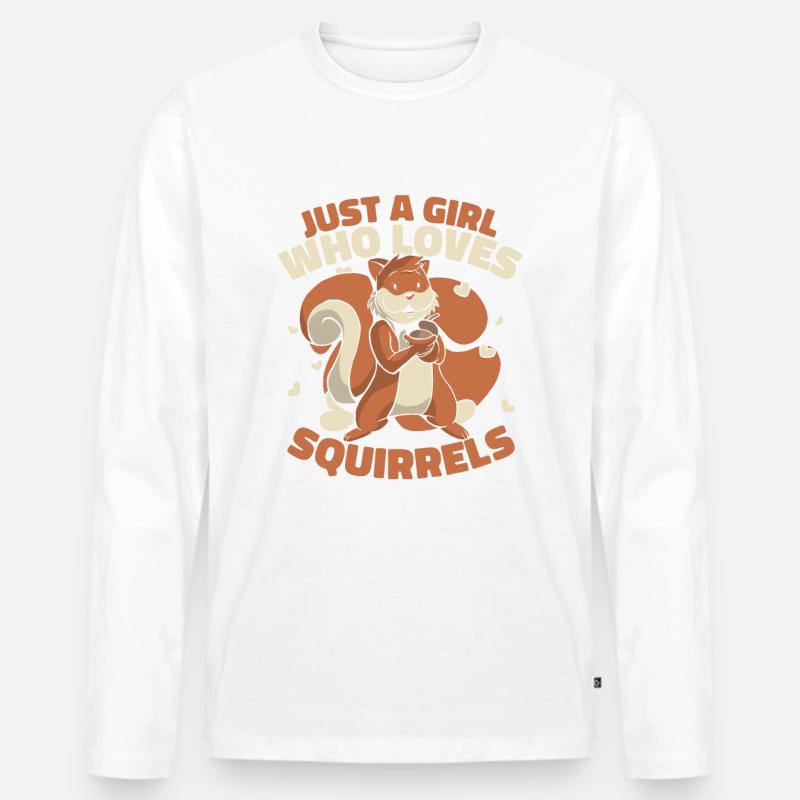 Eichhörnchen Tier - Männer Premium Bio Langarmshirt - Weiß