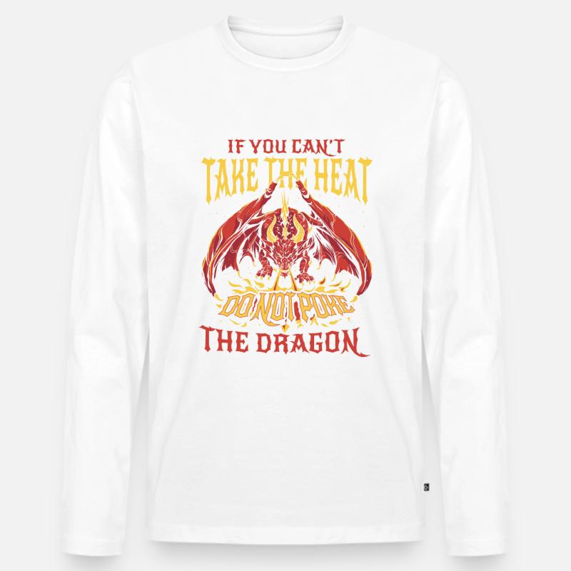 Drache Mystisch Drachen Fantasie - Männer Premium Bio Langarmshirt - Weiß
