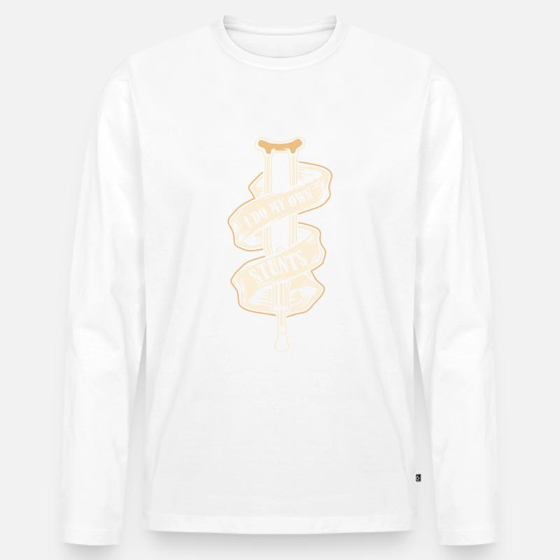 Gute Besserung Gebrochener Fuß Knochenbruch - Männer Premium Bio Langarmshirt - Weiß