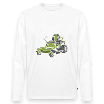 Lawn mower lawn mowing mower garden - Men's Premium Organic Long Sleeve Shirt - white - Front - Nico (187cm)