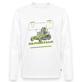 Lawn mower lawn mowing mower garden - Men's Premium Organic Long Sleeve Shirt - white - Front - Nico (187cm)