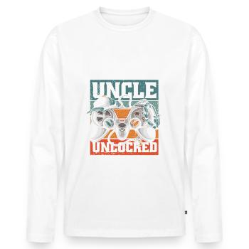 Oncle Fmie Grand-oncle Oncle - T-shirt manches longues Premium bio Homme - blanc - Devant - Nico (187cm)