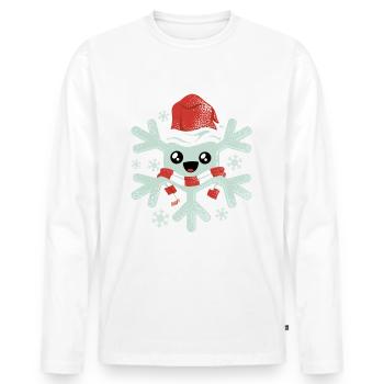 Flocon de neige Flocons de neige Neige de Noël - T-shirt manches longues Premium bio Homme - blanc - Devant - Nico (187cm)