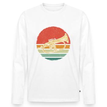 Flugelhorn Flugelhornist Horn Instrument - Men's Premium Organic Long Sleeve Shirt - white - Front - Nico (187cm)