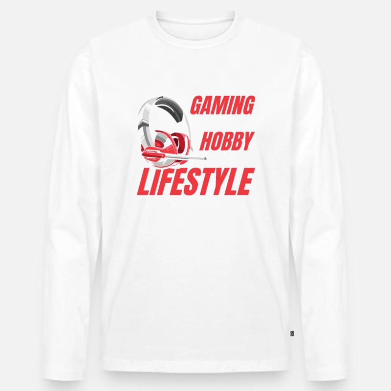 Gamer Gaming Videospiele Konsole Controller - Männer Premium Bio Langarmshirt - Weiß