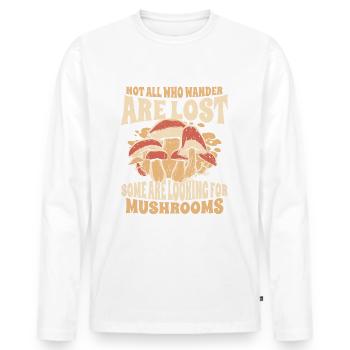 Champignons Champignons Champignon Champignon - T-shirt manches longues Premium bio Homme - blanc - Devant - Nico (187cm)