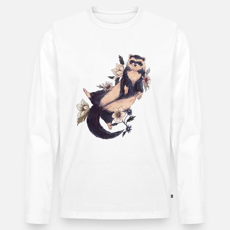 Otter Seeotter - Männer Premium Bio Langarmshirt - Weiß