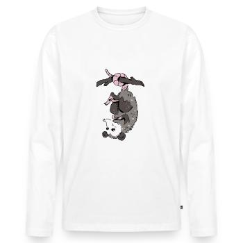 Opossum opossum animal - T-shirt manches longues Premium bio Homme - blanc - Devant - Nico (187cm)