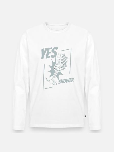 Vocal music singer singing - Men's Premium Organic Long Sleeve Shirt - white