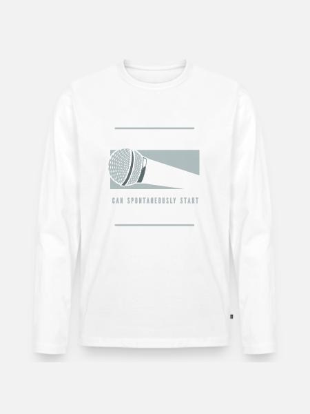 Vocal music singer singing - Men's Premium Organic Long Sleeve Shirt - white