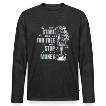 Vocal music singer singing - Men's Premium Organic Long Sleeve Shirt - heather anthracite - Front - Nico (187cm)