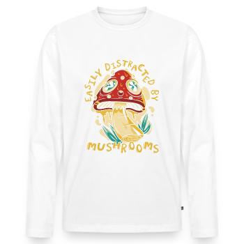 Champignons Champignons Champignon Champignon - T-shirt manches longues Premium bio Homme - blanc - Devant - Nico (187cm)