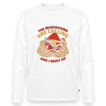 Champignons Champignons Champignon Champignon - T-shirt manches longues Premium bio Homme - blanc - Devant - Nico (187cm)