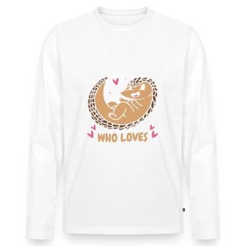 Pangolin Tier Pangoline vom Aussterben bedrohte Ar - Männer Premium Bio Langarmshirt - Weiß - Vorne - Nico (187cm)