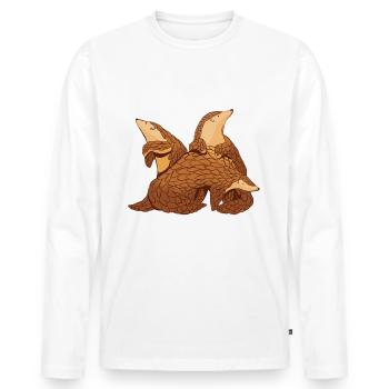 Pangolin Tier Pangoline vom Aussterben bedrohte Ar - Männer Premium Bio Langarmshirt - Weiß - Vorne - Nico (187cm)