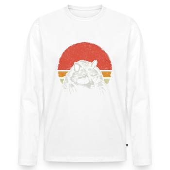 Waschbär - Männer Premium Bio Langarmshirt - Weiß - Vorne - Nico (187cm)
