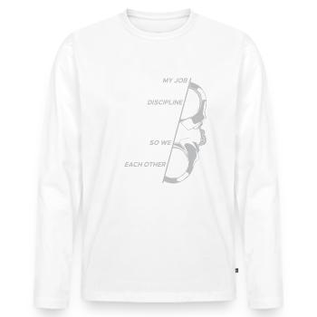 Justizvollzugsbeamter Wärter Vollzugsbeamter - Männer Premium Bio Langarmshirt - Weiß - Vorne - Nico (187cm)