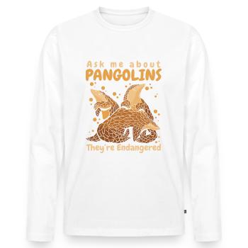 Pangolin Tier Pangoline vom Aussterben bedrohte Ar - Männer Premium Bio Langarmshirt - Weiß - Vorne - Nico (187cm)