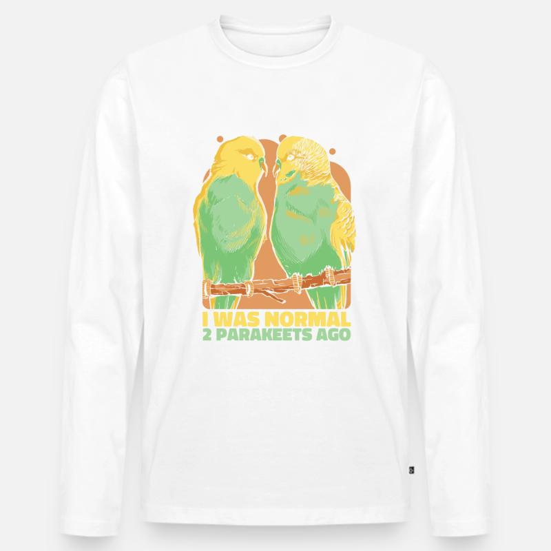 Sittich Wellensittich Vogel Tier - Männer Premium Bio Langarmshirt - Weiß