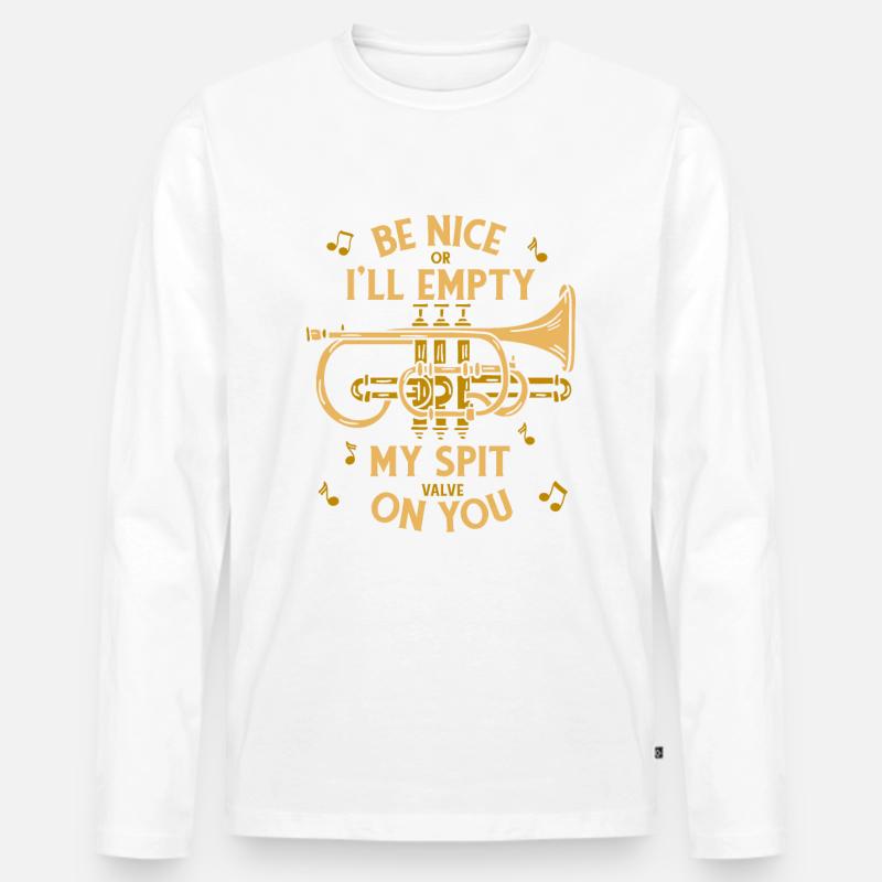 Trompete Trompetist - Männer Premium Bio Langarmshirt - Weiß
