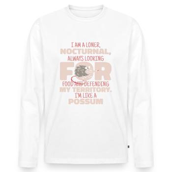 Opossum opossum animal - T-shirt manches longues Premium bio Homme - blanc - Devant - Nico (187cm)