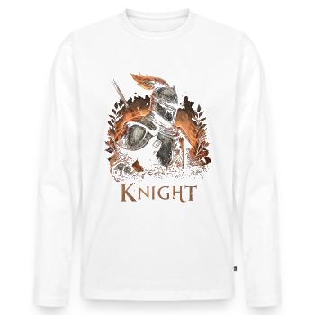 Deus Vult Kreuzritter Tempelritter Mittelalter - Männer Premium Bio Langarmshirt - Weiß - Vorne - Nico (187cm)